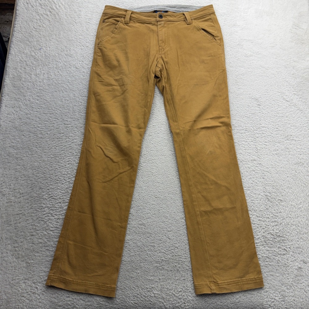 Kavu Mens 32 Canvas Work Pant Mustard Brown Utility Straight Leg Gorpcore Rugged